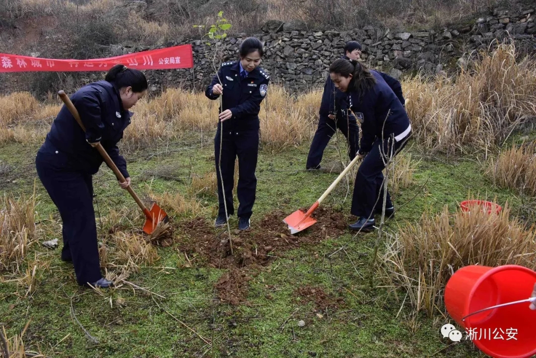 淅川县公安局积极组织民警辅警参加义务植树活动